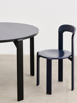 Rey Dining Table by HAY - Vulcano Laminate Tabletop / Deep Black Beech Frame