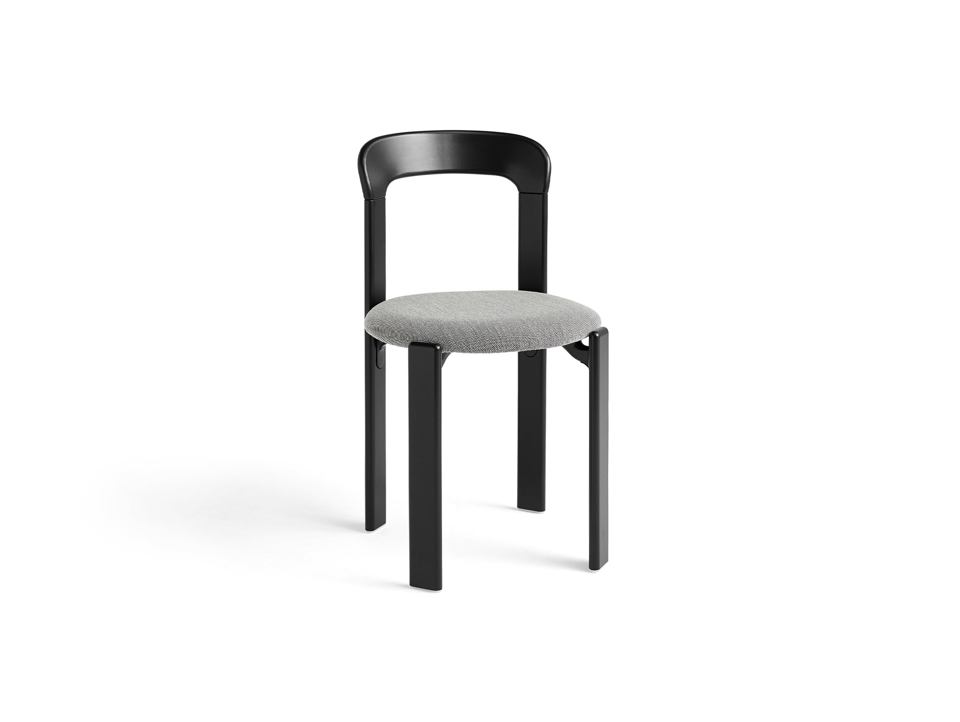 Rey Chair Upholstered by HAY - Deep Black Lacquered Beech / Steelcut Trio 124