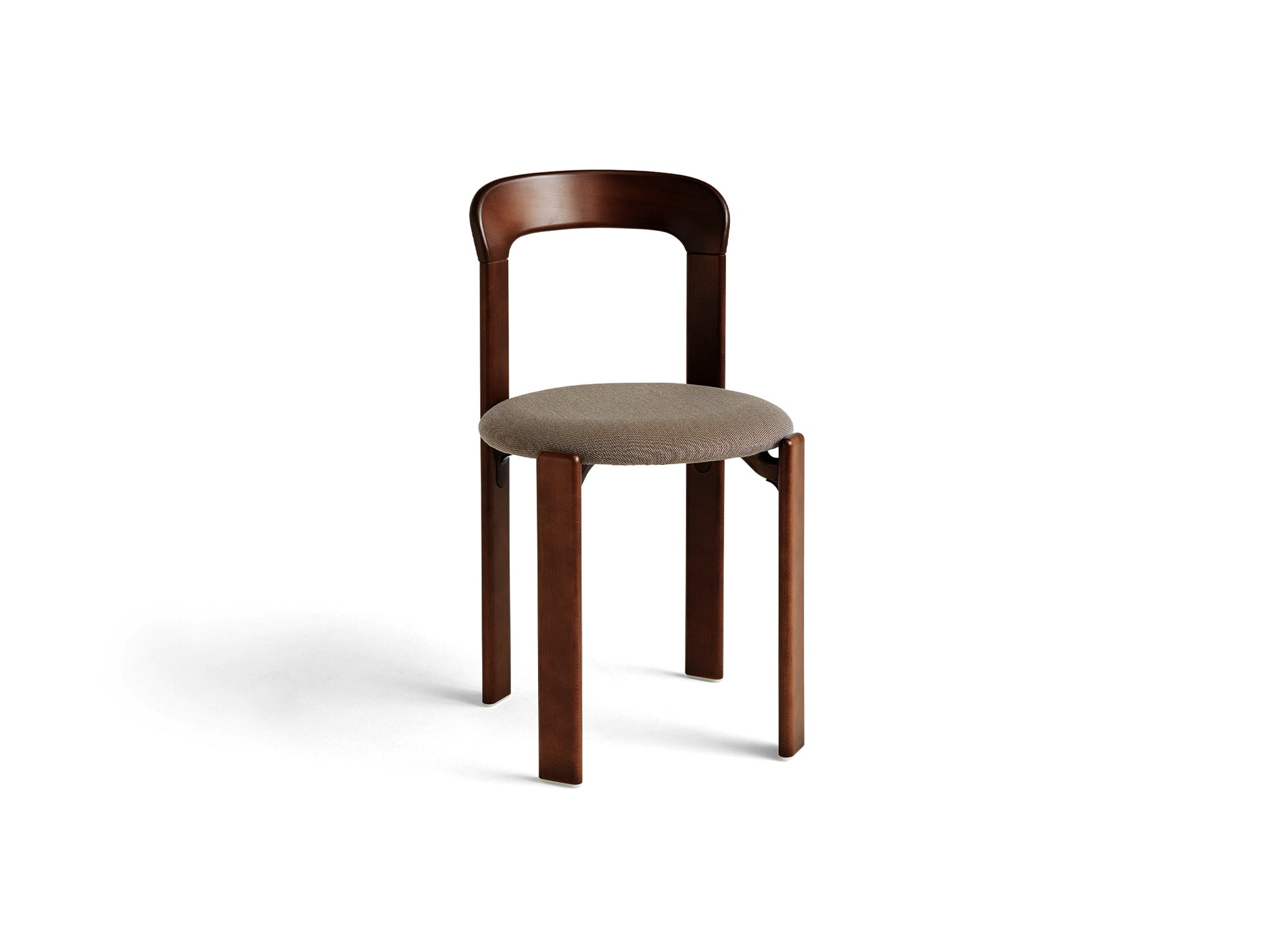 Rey Chair Upholstered by HAY - Umber Brown  Lacquered Beech / Steelcut Trio 376
