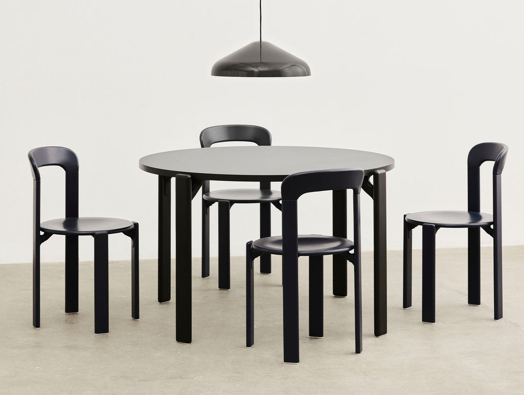 Rey Dining Table by HAY - Vulcano Laminate Tabletop / Deep Black Beech Frame