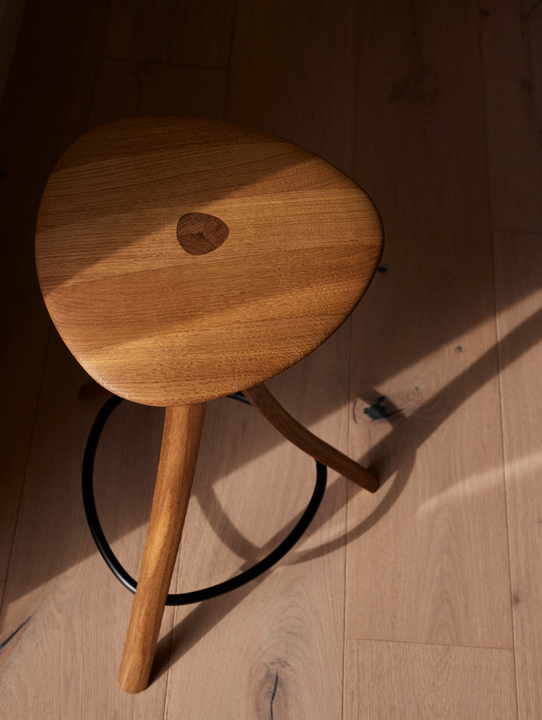 Clover Stool by Ro Collection - Oiled Oak