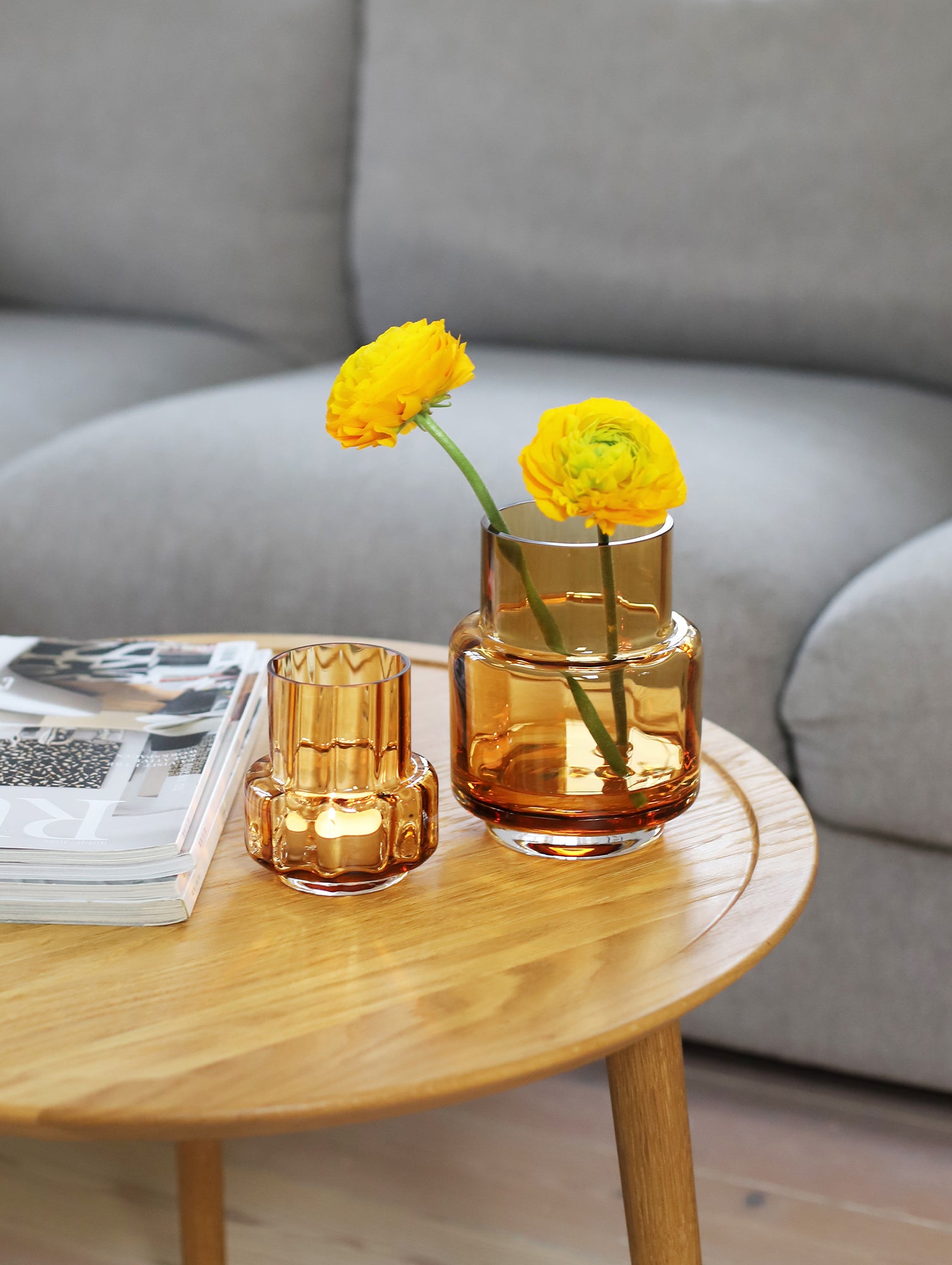 Hurricane Reflections Tealight No. 25 by Ro Collection - Amber