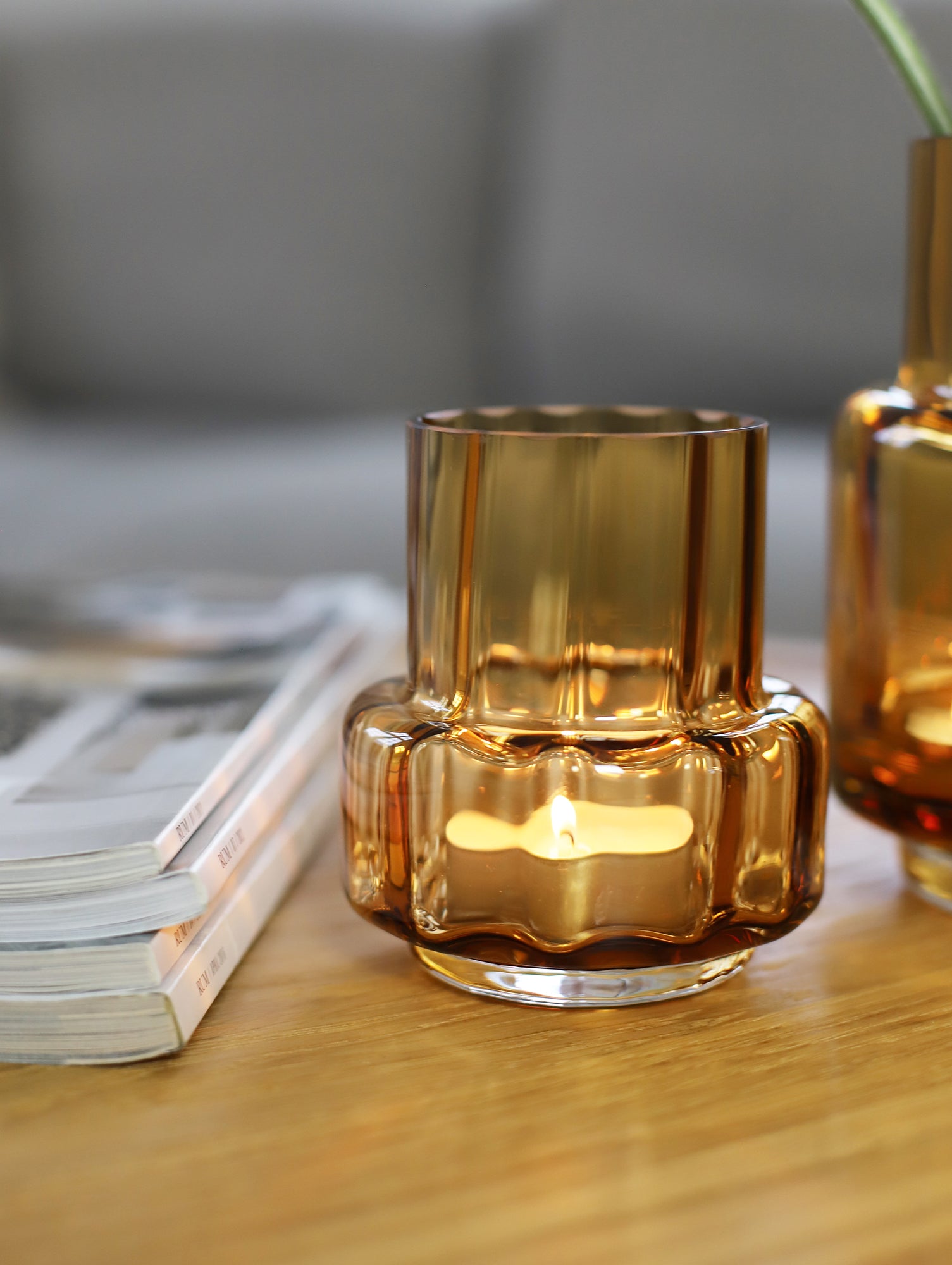 Hurricane Reflections Tealight No. 25 by Ro Collection - Amber