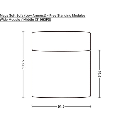 Mags Soft Sofa (Low Armrest) - Free Standing Modules by HAY / Wide Module / Middle (S1963FS)