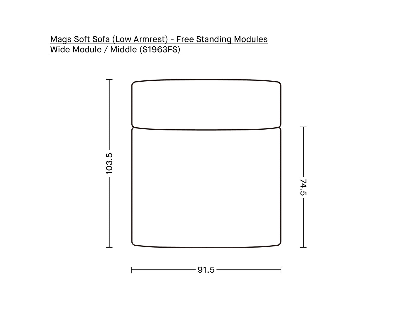 Mags Soft Sofa (Low Armrest) - Free Standing Modules by HAY / Wide Module / Middle (S1963FS)