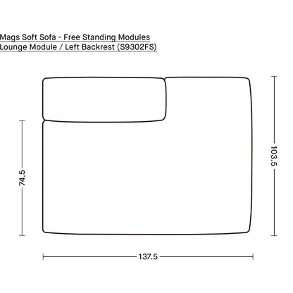 Mags Soft Sofa - Free Standing Modules by HAY / Lounge Module / Left Backrest (S9302FS)