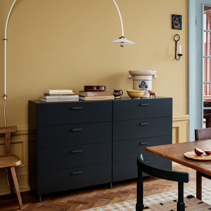 Relief Drawers with Plinth - Wide by String - Grey