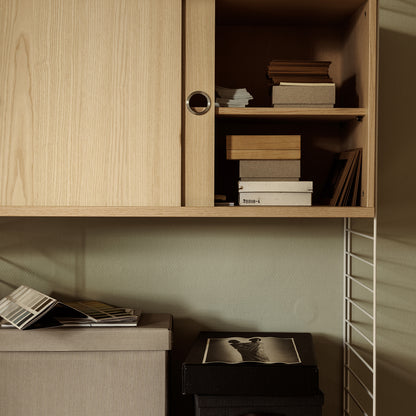 String System Cabinet with Sliding Doors - Ash