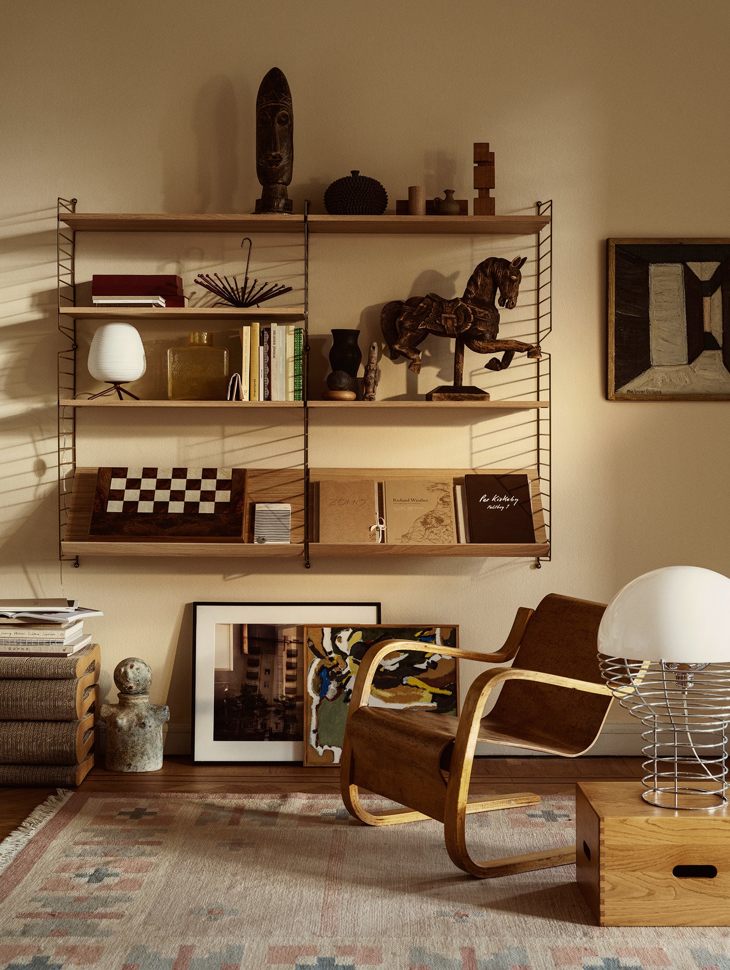 String System Magazine Shelf by String - Oak
