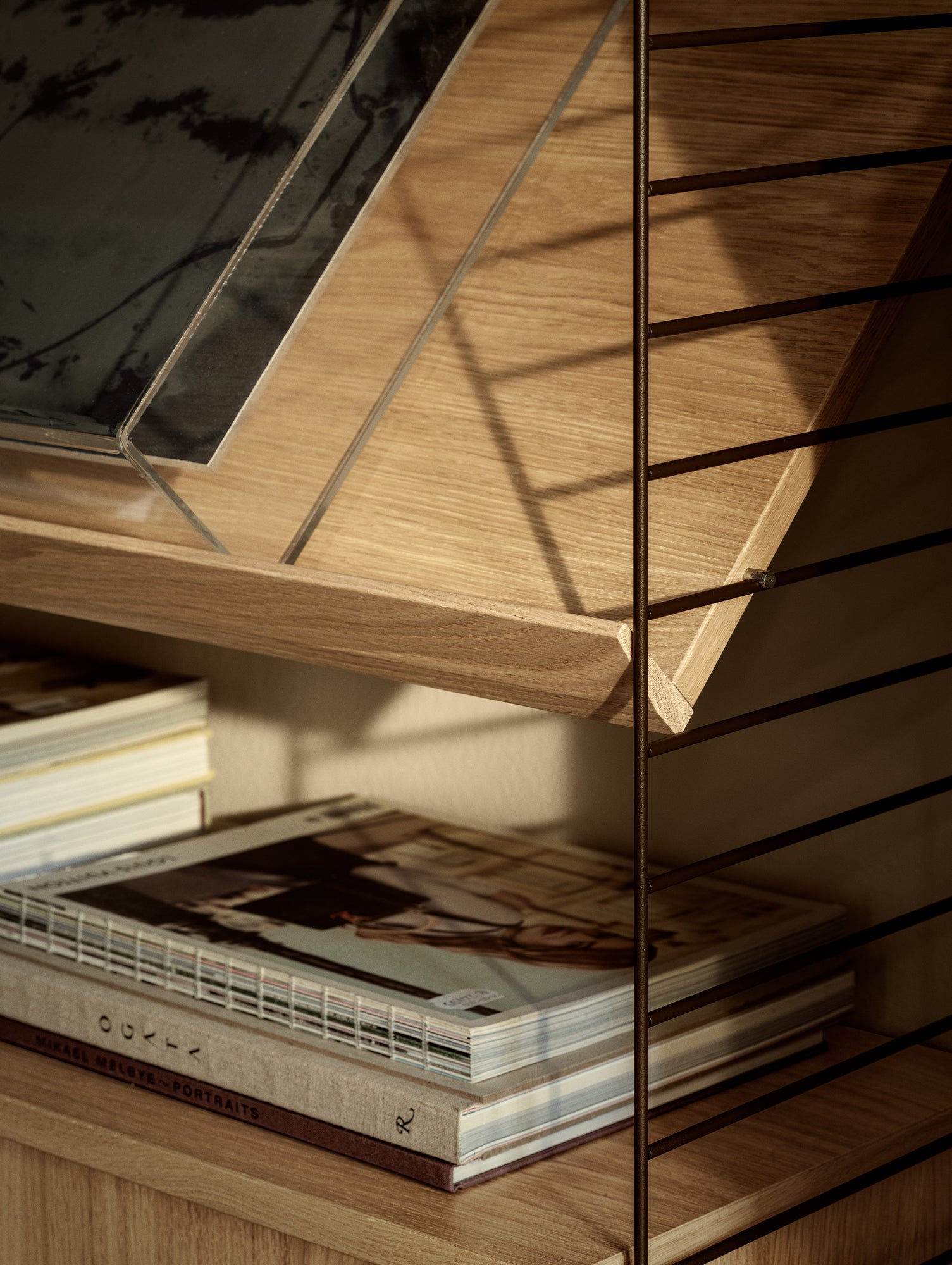 String System Magazine Shelf by String - Oak