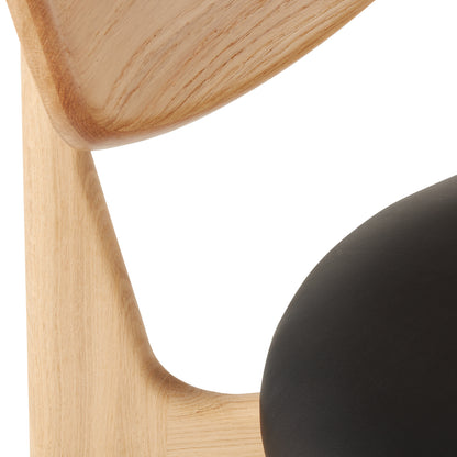 Slab Dining Chair Upholstered by Tom Dixon - Lacquered Oak / Black Leather