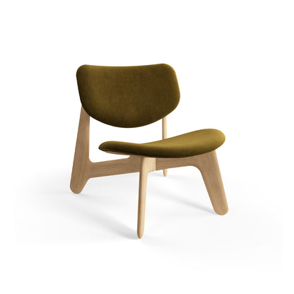 Slab Lounge Chair by Tom Dixon - Natural Oak / Royal Velvet 162