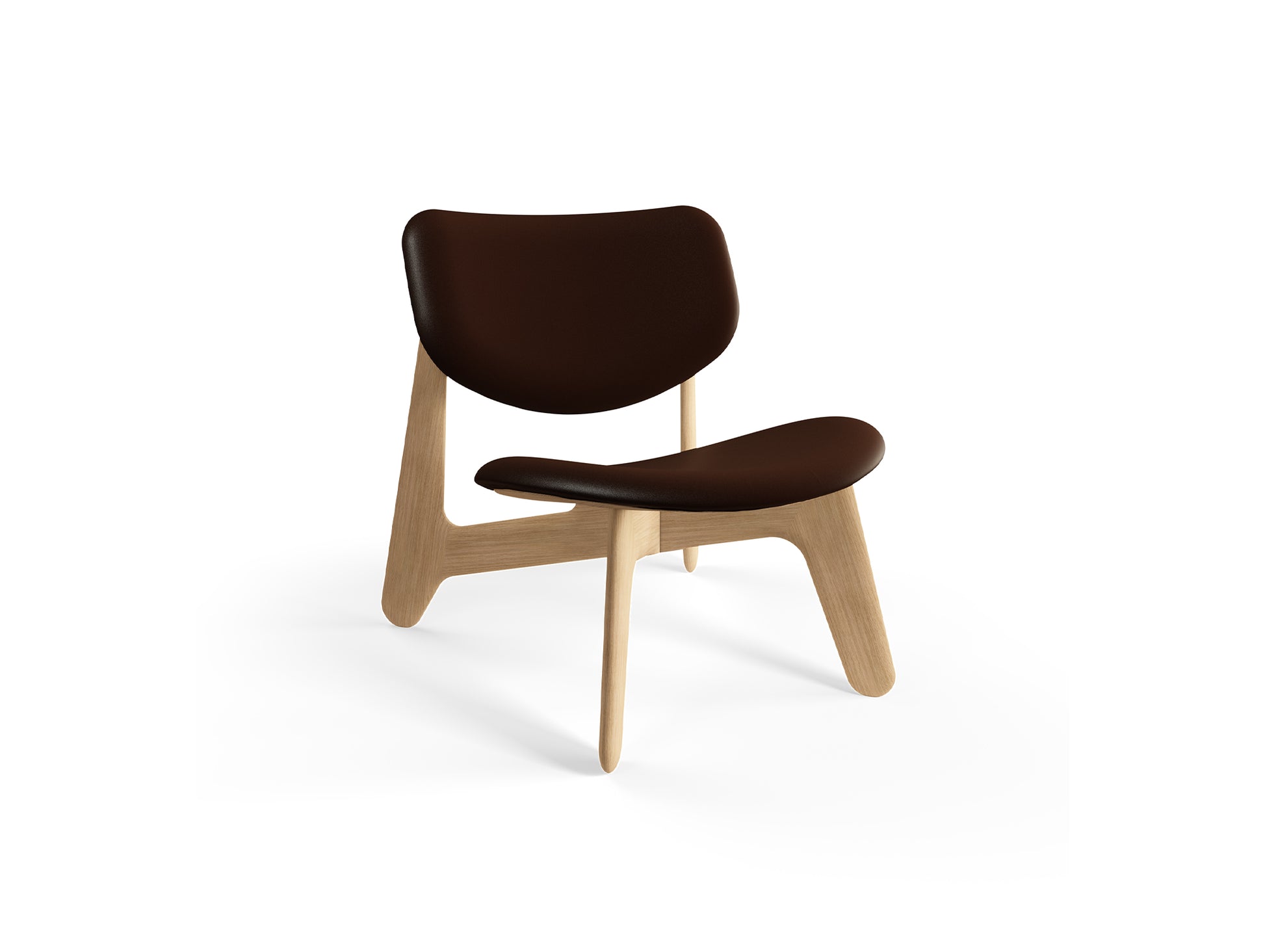 Slab Lounge Chair by Tom Dixon - Natural Oak / Choko Leather  