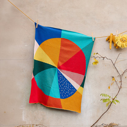 Pie Chart Cotton Mini Blanket by Donna Wilson