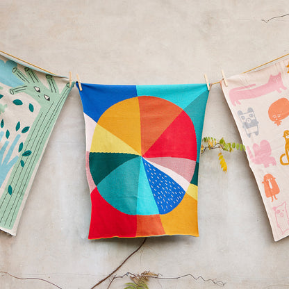 Pie Chart Cotton Mini Blanket by Donna Wilson