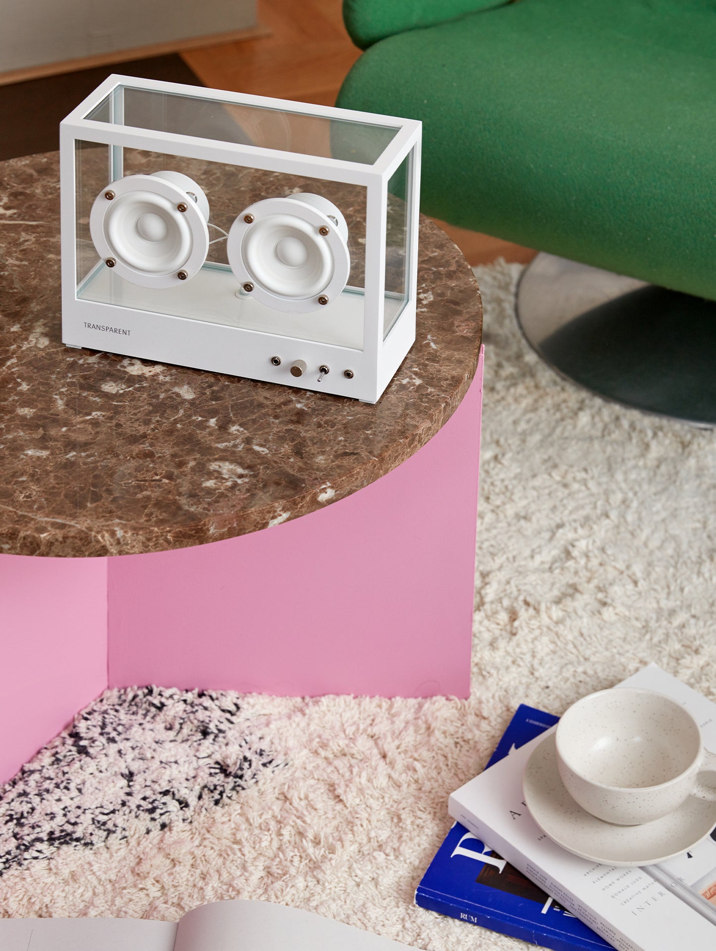 Small Transparent Speaker by Transparent - White