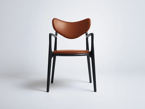 Salon Chair by Ro Collection - Black Lacquered Beech / Standard Sierra Calvados Leather
