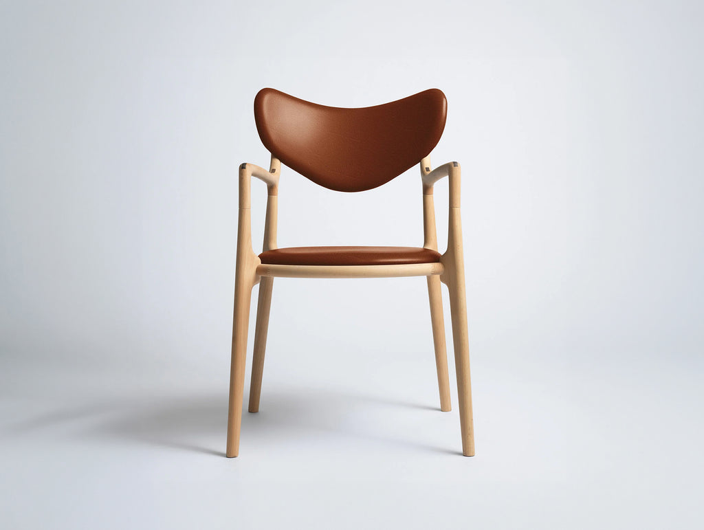 Salon Chair by Ro Collection - Oiled Beech / Exclusive Rio Cognac Leather