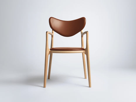 Salon Chair by Ro Collection - Oiled Beech / Supreme Vacona Cognac Leather