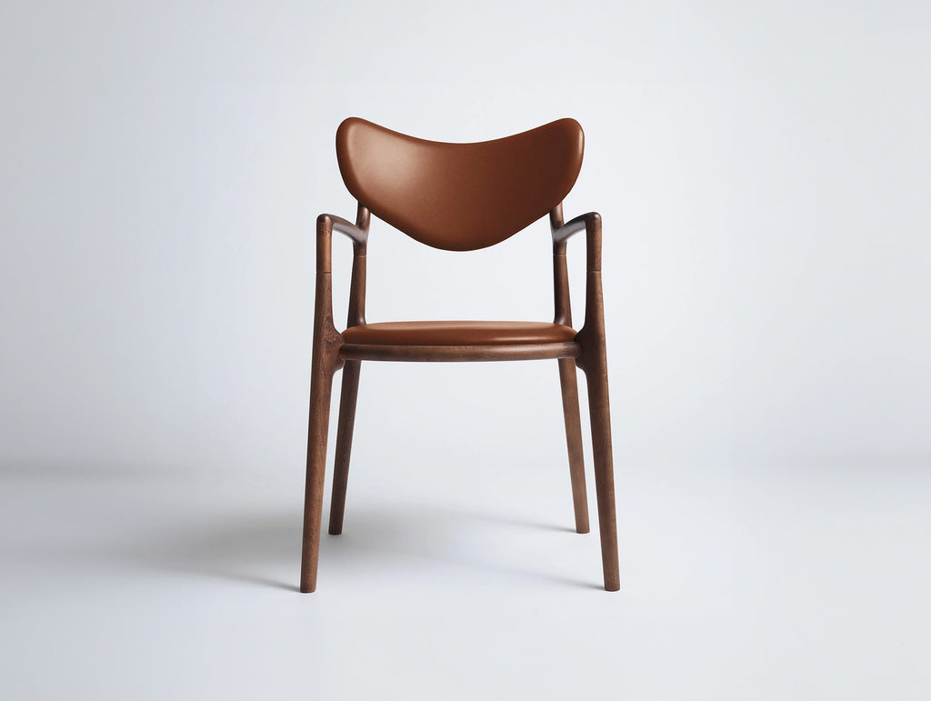 Salon Chair by Ro Collection - Walnut Stained Beech / Supreme Vacona Cognac Leather