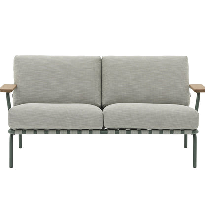 Settle 2-Seater Sofa by Muuto - Dark Green Frame / Ribbed Weave 02