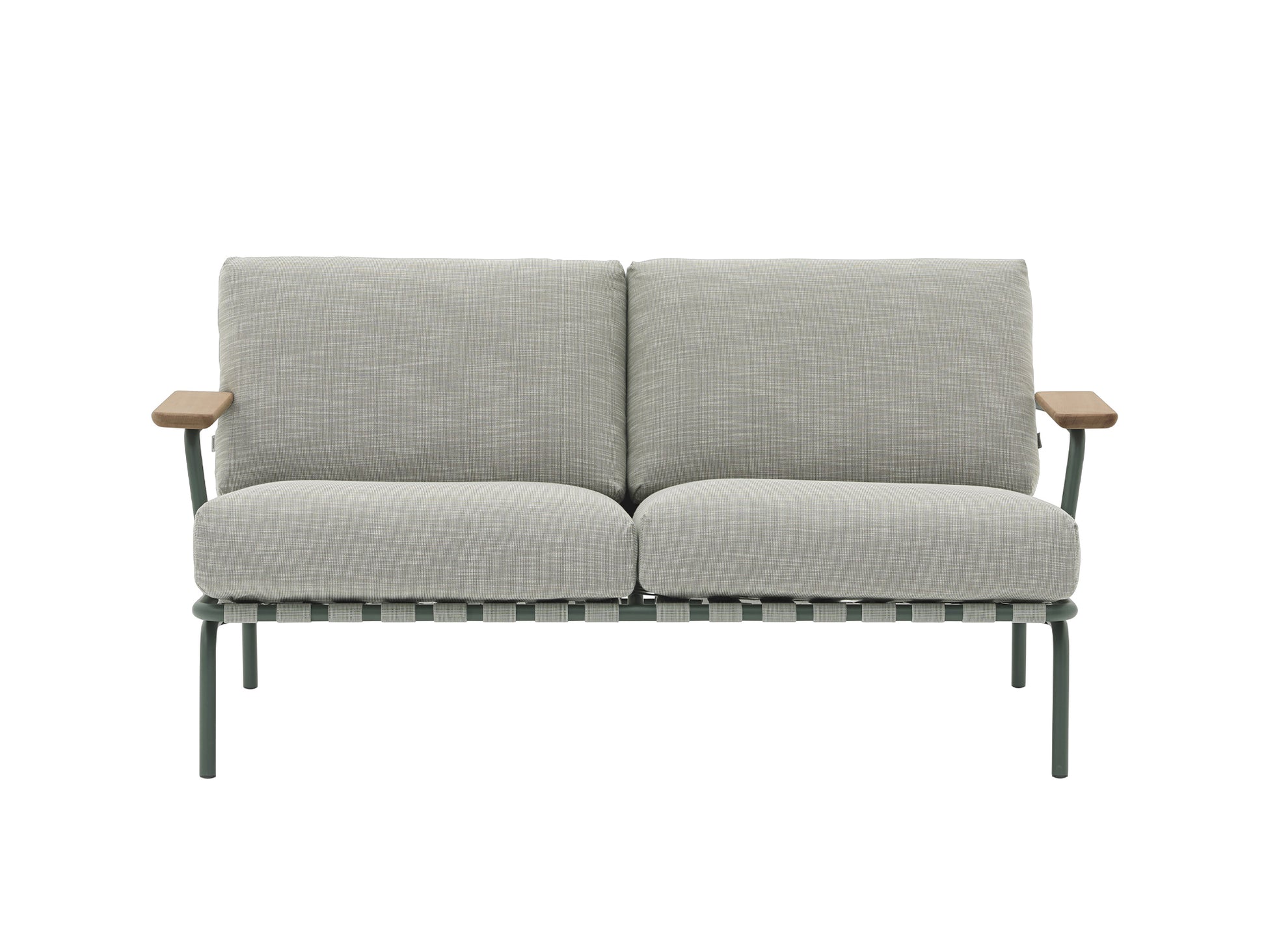 Settle 2-Seater Sofa by Muuto - Dark Green Frame / Ribbed Weave 02