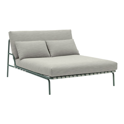 Settle Lounge Bed without Armrest by Muuto - Dark Green Frame / Weave 02