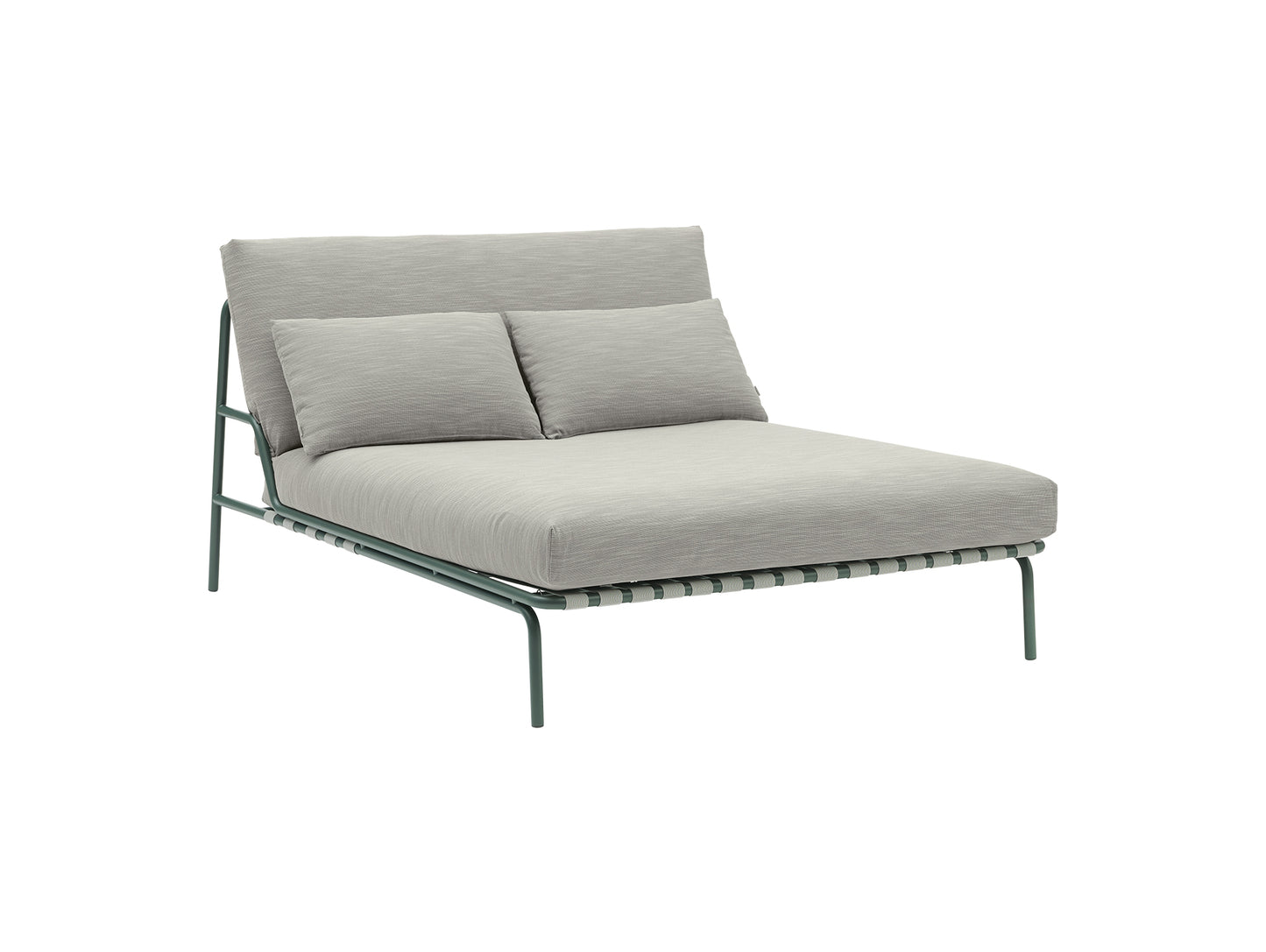 Settle Lounge Bed without Armrest by Muuto - Dark Green Frame / Weave 02