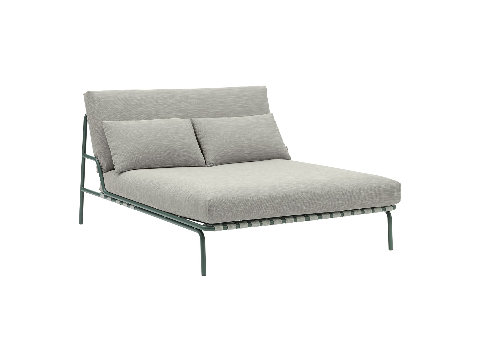 Settle Lounge Bed without Armrest by Muuto - Dark Green Frame / Weave 02