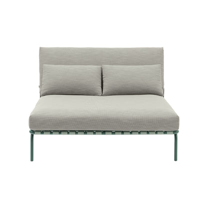 Settle Lounge Bed without Armrest by Muuto - Dark Green Frame / Weave 02