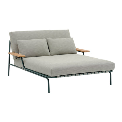 Settle Lounge Bed by Muuto - Dark Green Frame / Ribbed Weave 02
