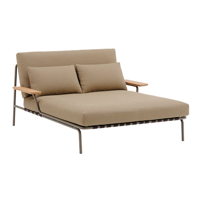 Settle Lounge Bed by Muuto - Taupe Frame / Ribbed Weave 05