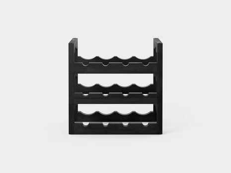 Silo Wine Rack by Massproductions - Black Stained Ash