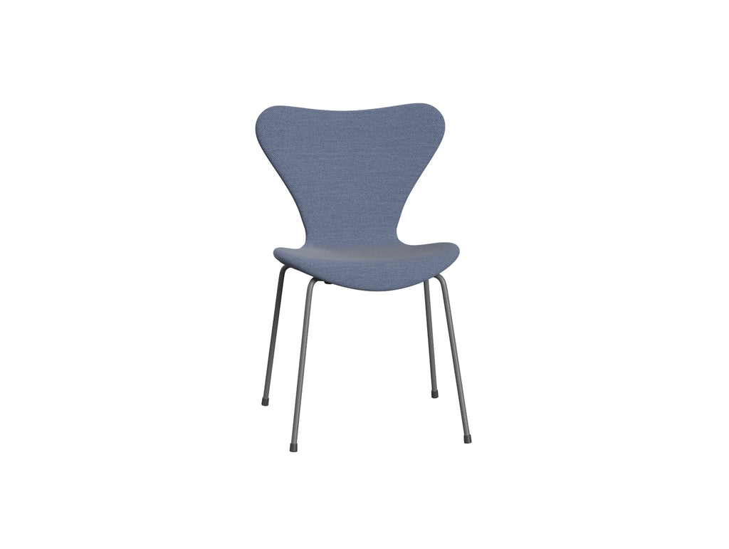 Series 7™ 3107 Dining Chair (Fully Upholstered) by Fritz Hansen - Silver Grey Steel / Steelcut Trio 716