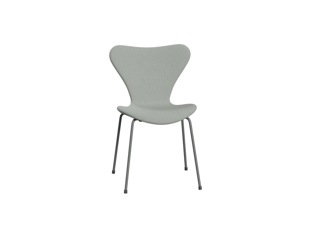Series 7™ 3107 Dining Chair (Fully Upholstered) by Fritz Hansen - Silver Grey Steel / Sunniva 132