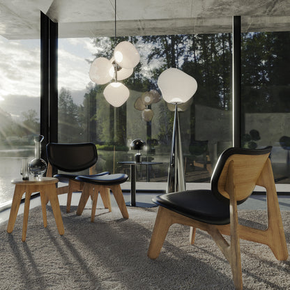 Slab Lounge Chair by Tom Dixon - Natural Oak / Leather Black