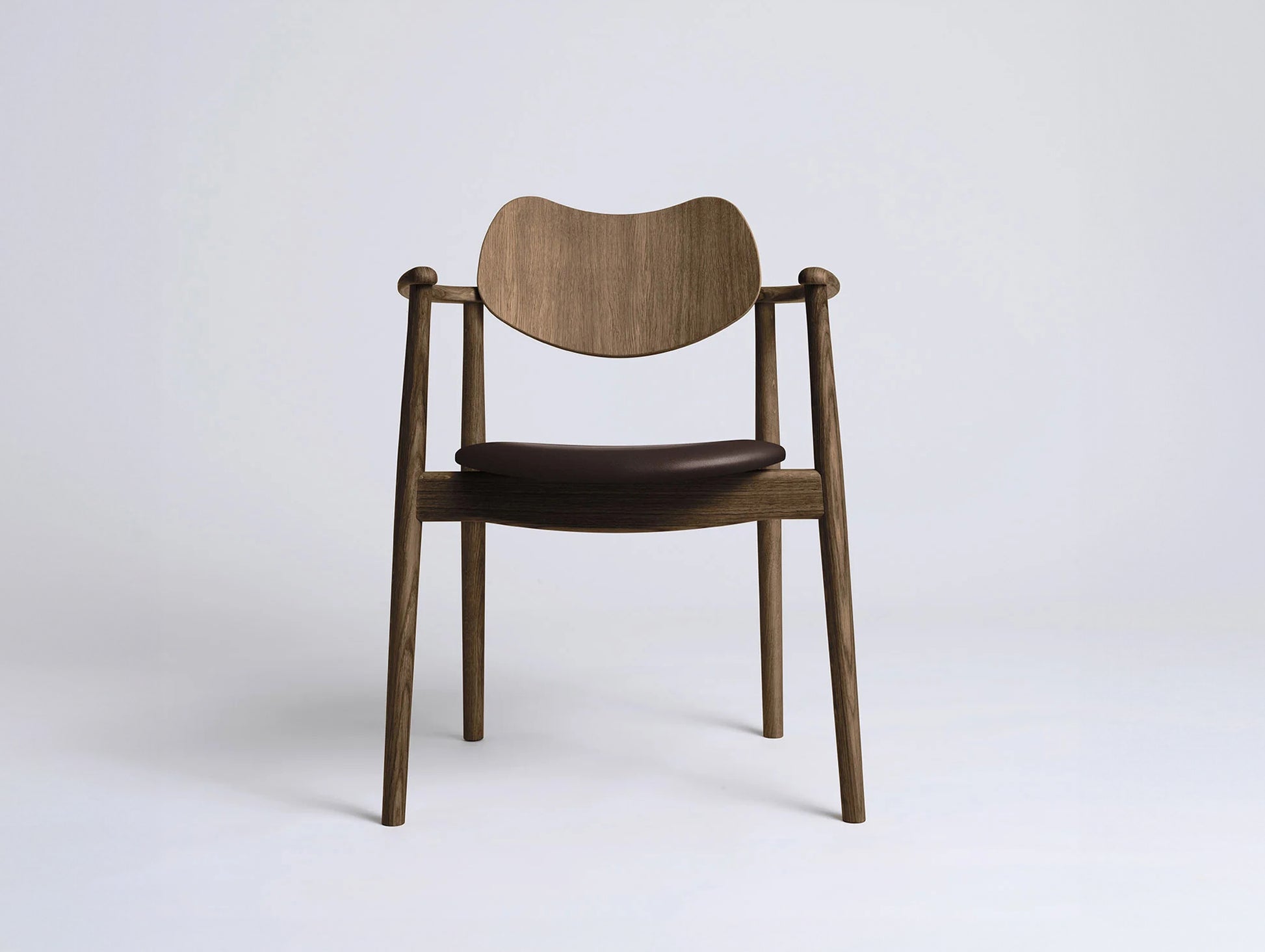 Regatta Chair Seat Upholstered by Ro Collection - Smoked Oak / Exclusive Rio Chocolate Brown Leather