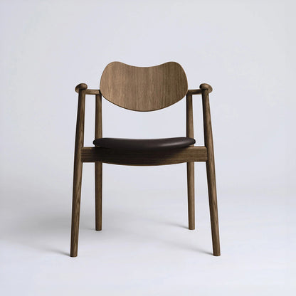 Regatta Chair Seat Upholstered by Ro Collection - Smoked Oak / Standard Sierra Dark Brown Leather