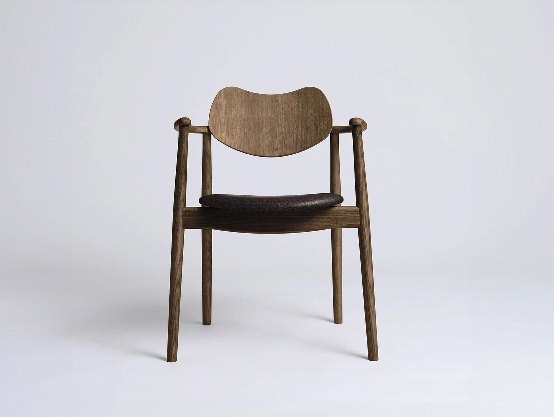 Regatta Chair Seat Upholstered by Ro Collection - Smoked Oak / Standard Sierra Dark Brown Leather