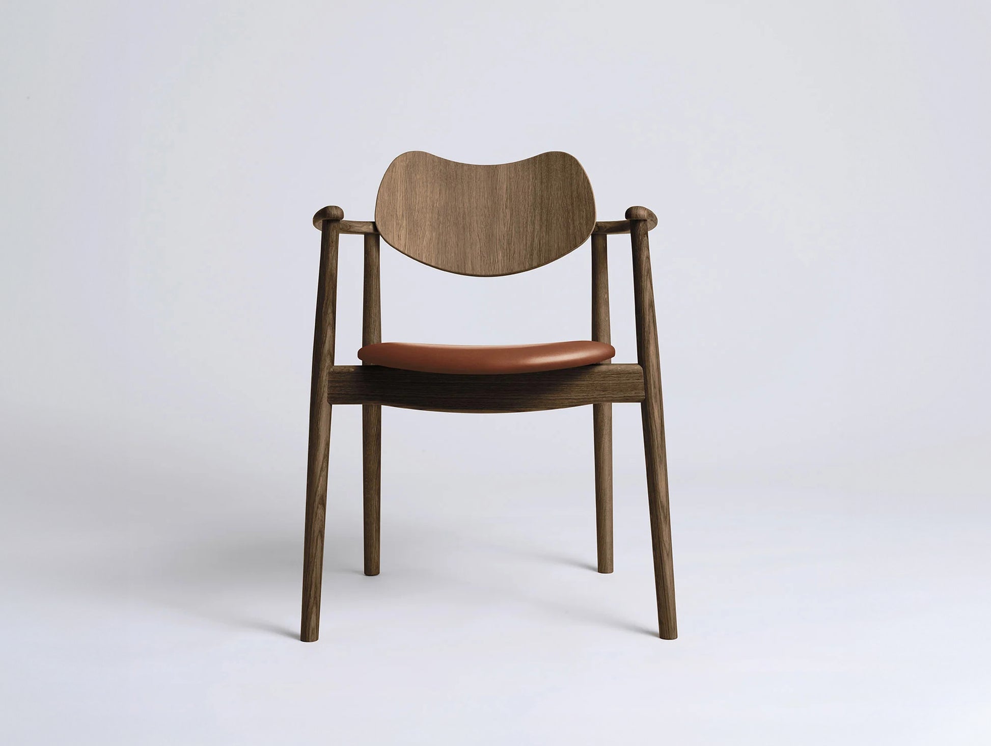 Regatta Chair Seat Upholstered by Ro Collection - Smoked Oak / Supreme Vacona Cognac Leather