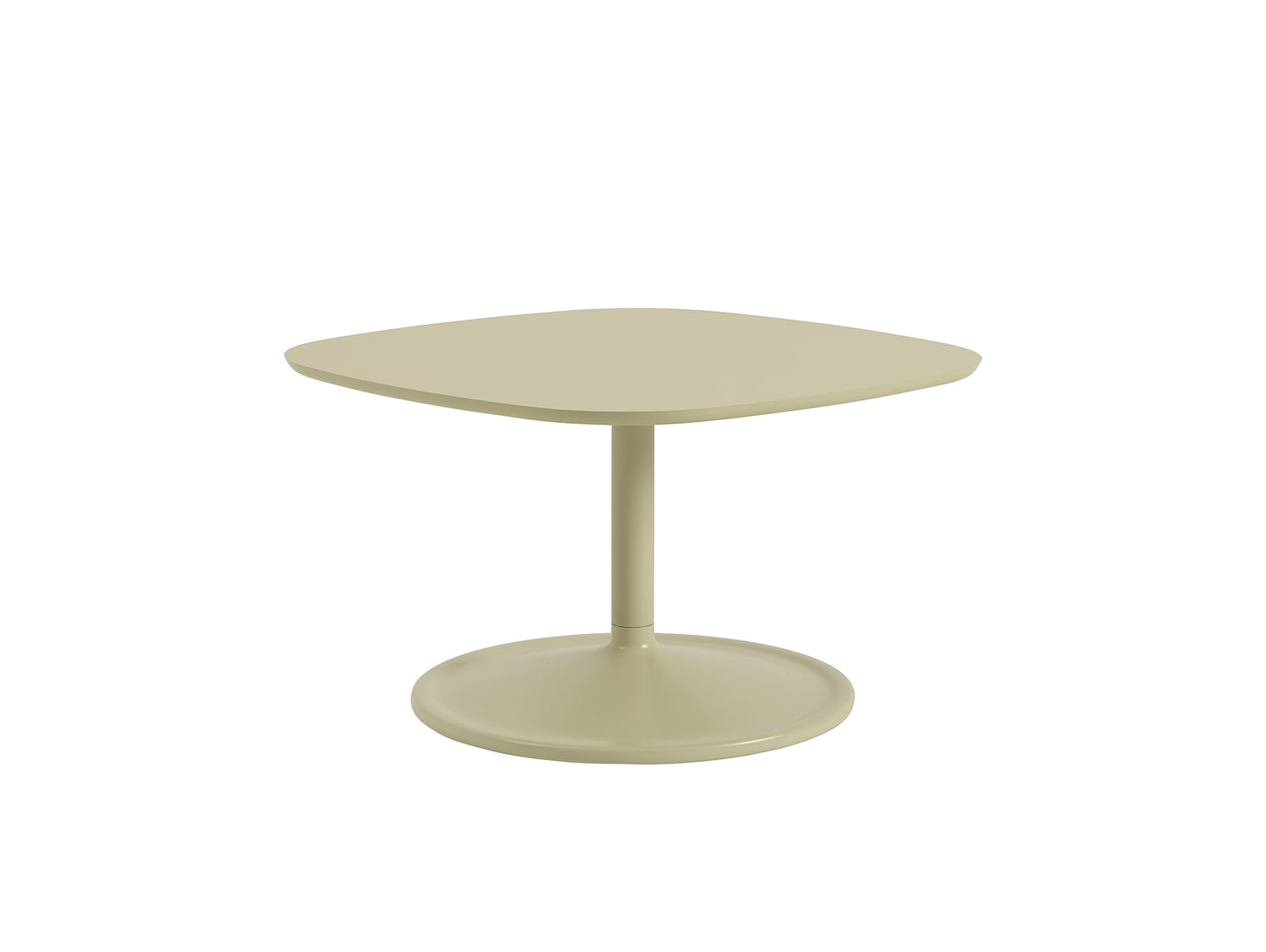  Soft Coffee Table by Muuto - 70x70/ Beige Green Laminate Top / Beige Green Aluminium Base