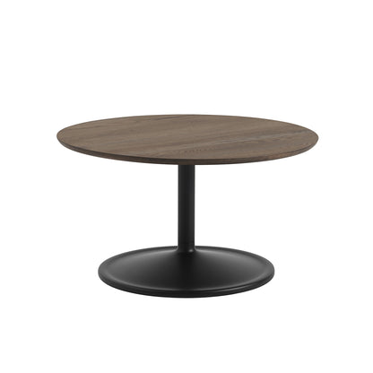 Soft Coffee Table by Muuto - D75/H42/Solid Smoked Oak Top / Black Aluminium Base