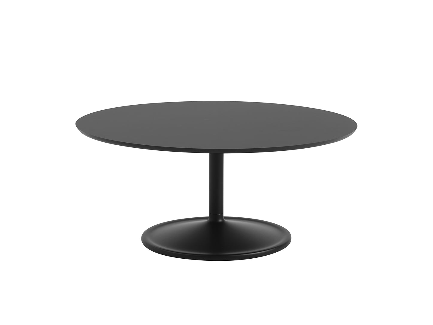 Soft Coffee Table by Muuto - D95/H42/ Black Nanolaminate Top / Black Aluminium Base