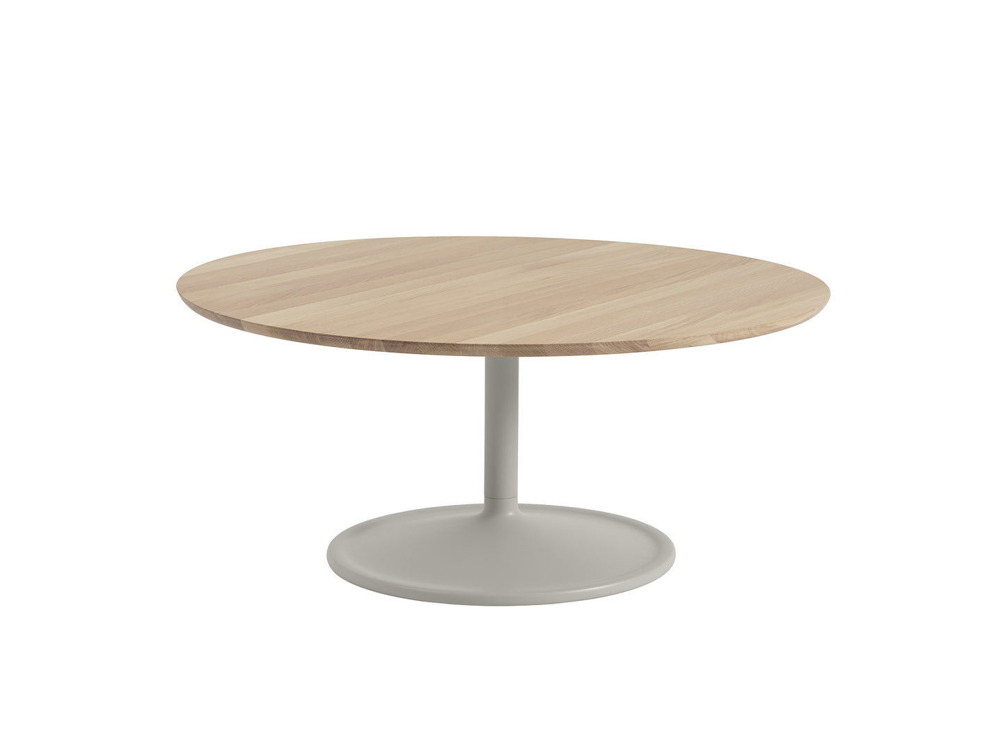 Soft Coffee Table by Muuto - D95/H42/ Solid Oiled Oak Top / Grey Aluminium Base