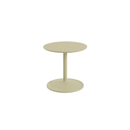 Soft Side Table by Muuto - Diameter : 41 cm / Height: 40cm in beige green laminate top and beige green aluminum base