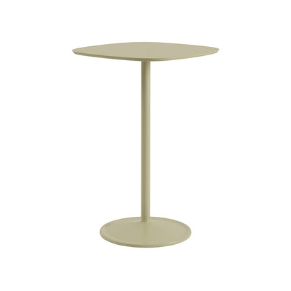 Soft Cafe Table by Muuto - Square (70x70 cm) / Height: 105 cm / Beige Green Laminate Top / Beige Green Aluminium Base