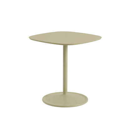 Soft Cafe Table by Muuto - Square (70x70 cm) / Height: 73 cm / Beige Green Laminate Top / Beige Green Aluminium Base