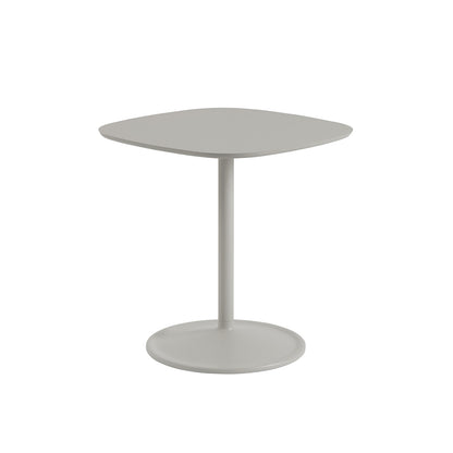 Soft Cafe Table by Muuto - Square (70x70 cm) / Height: 73 cm / Grey Linoleum Top / Grey Aluminium Base