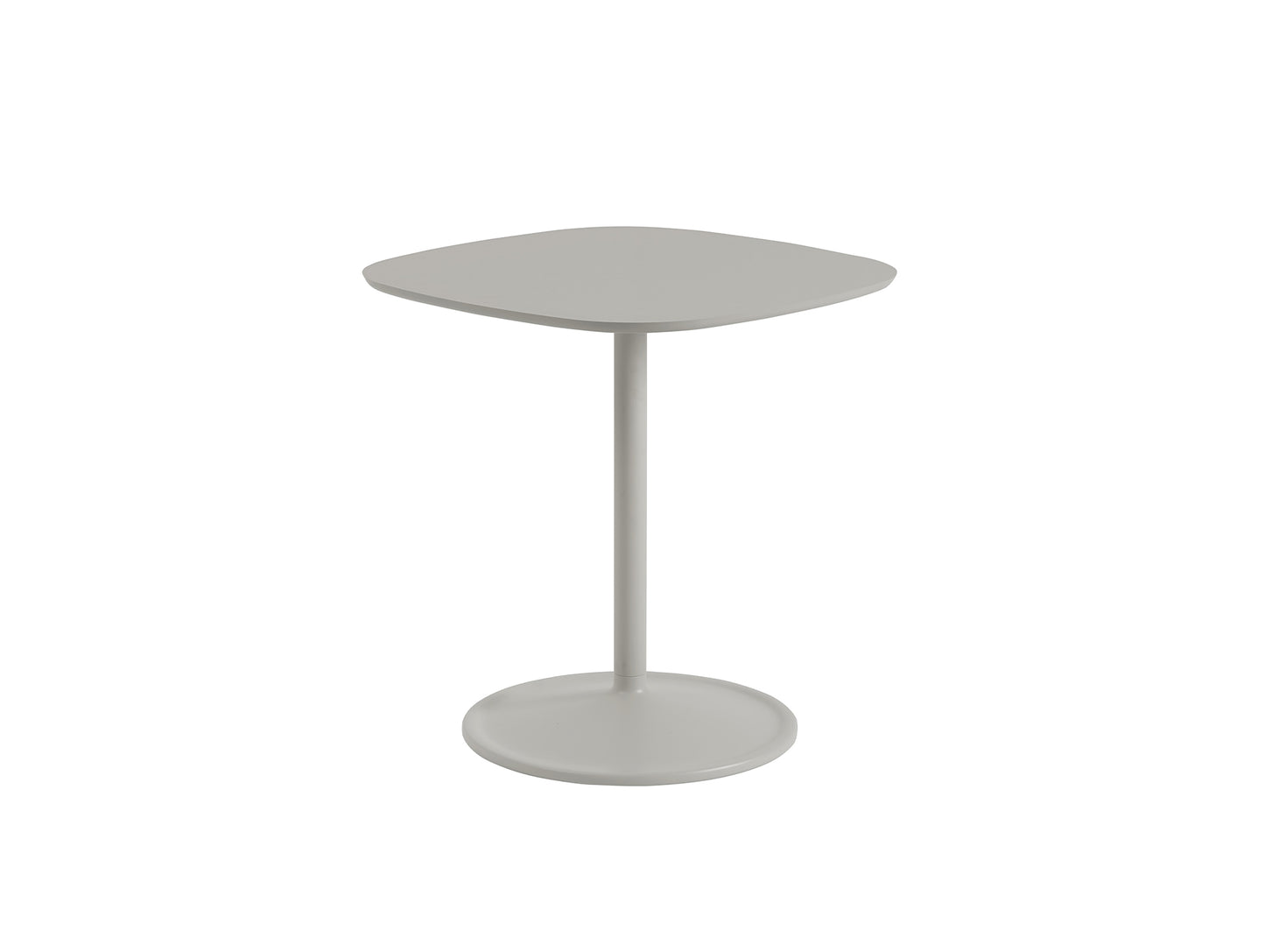 Soft Cafe Table by Muuto - Square (70x70 cm) / Height: 73 cm / Grey Linoleum Top / Grey Aluminium Base