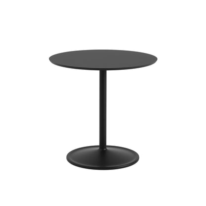 Soft Cafe Table by Muuto - Round (Diameter: 75 cm) / Height: 73 cm / Black Nanolaminate Top / Black Aluminium Base